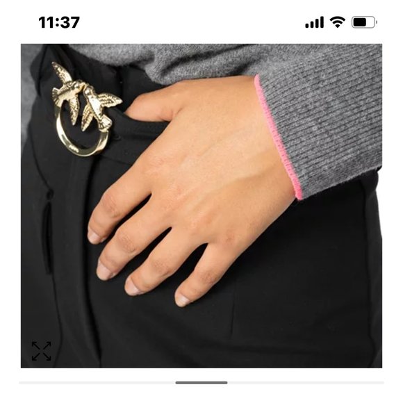 Pinko "Love Birds" Black Waist Pants w/ perfect amount stretchy soft finish - Picture 2 of 7